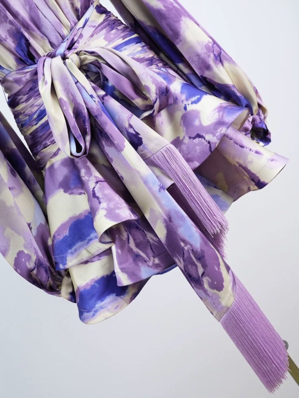 Bronx and Banco Wisteria Bedouin Coastal Mini Dress Purple Multi - Picture 8 of 9